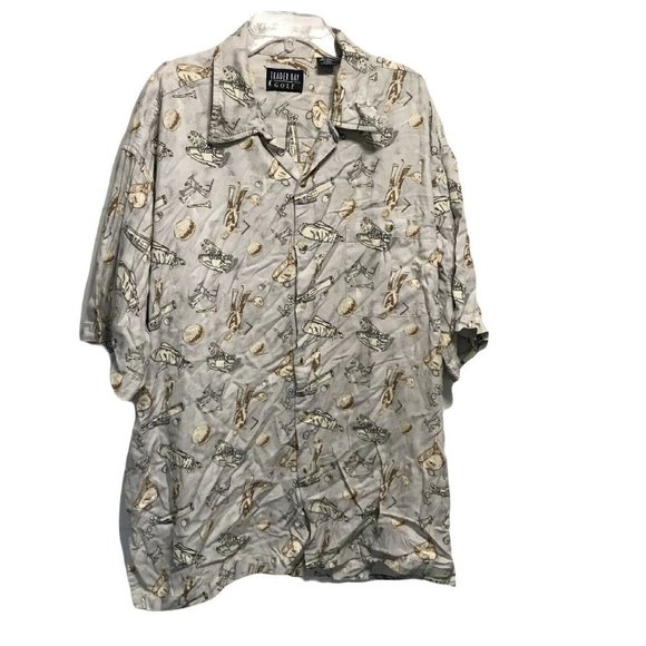 Trader Bay Golf` Collared Button Up Shirt ~ Sz L - Picture 1 of 5